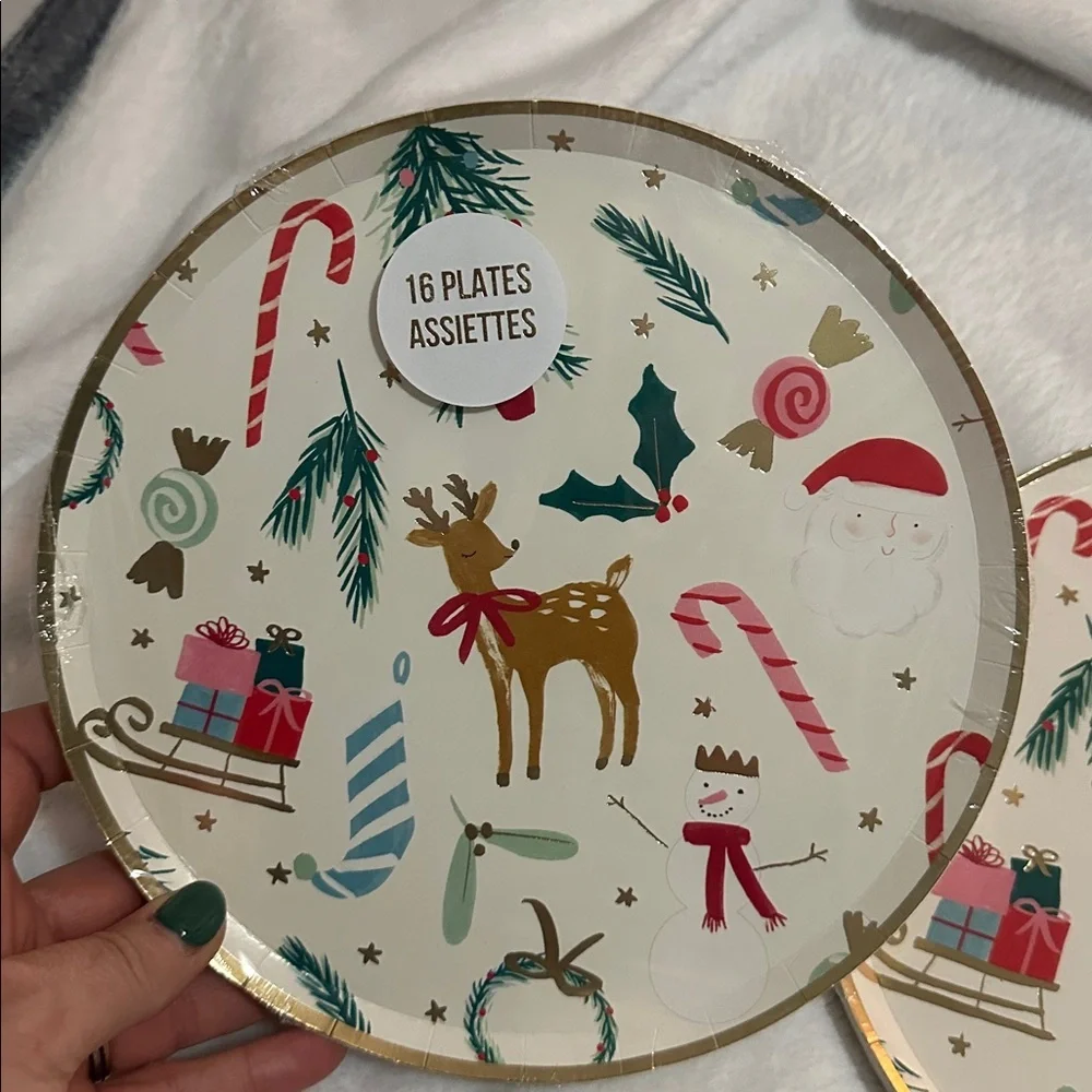 Meri Meri Christmas desert plates and matching napkins